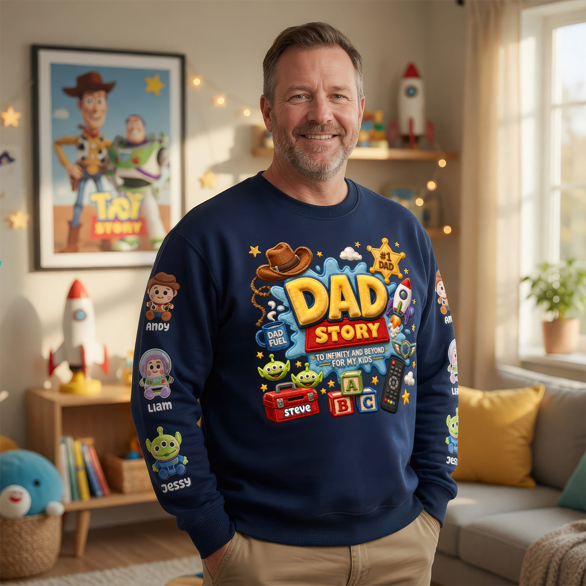 "To Infinity and Beyond!", Personalized Adventure Shirt - Gift for Dad, Grandpa, and Every Father Figure AOP Products PopCulturePrints