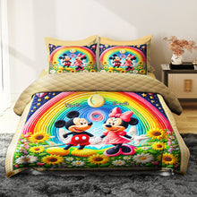 Load image into Gallery viewer, Personalized Mickey &amp; Minnie Couple Quilt Bed Set Blanket PopCulturePrints
