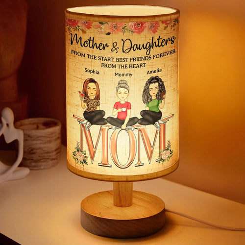 Mother & Daughters - Personalized Fabric Lamp - A Heartfelt Gift for Mom and Grandma Fabric Lamp PopCulturePrints