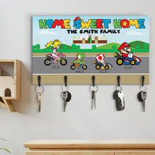 Load image into Gallery viewer, Personalized Family Key Holder with Custom Gaming Theme Wood Sign PopCulturePrints
