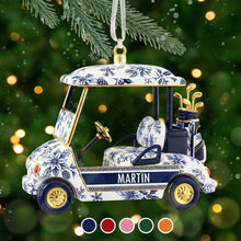 Load image into Gallery viewer, “Drive into the Holidays!” - Personalized Golf Christmas Ornament - Perfect Gift for Golf Lovers and Enthusiasts Ornament PopCulturePrints
