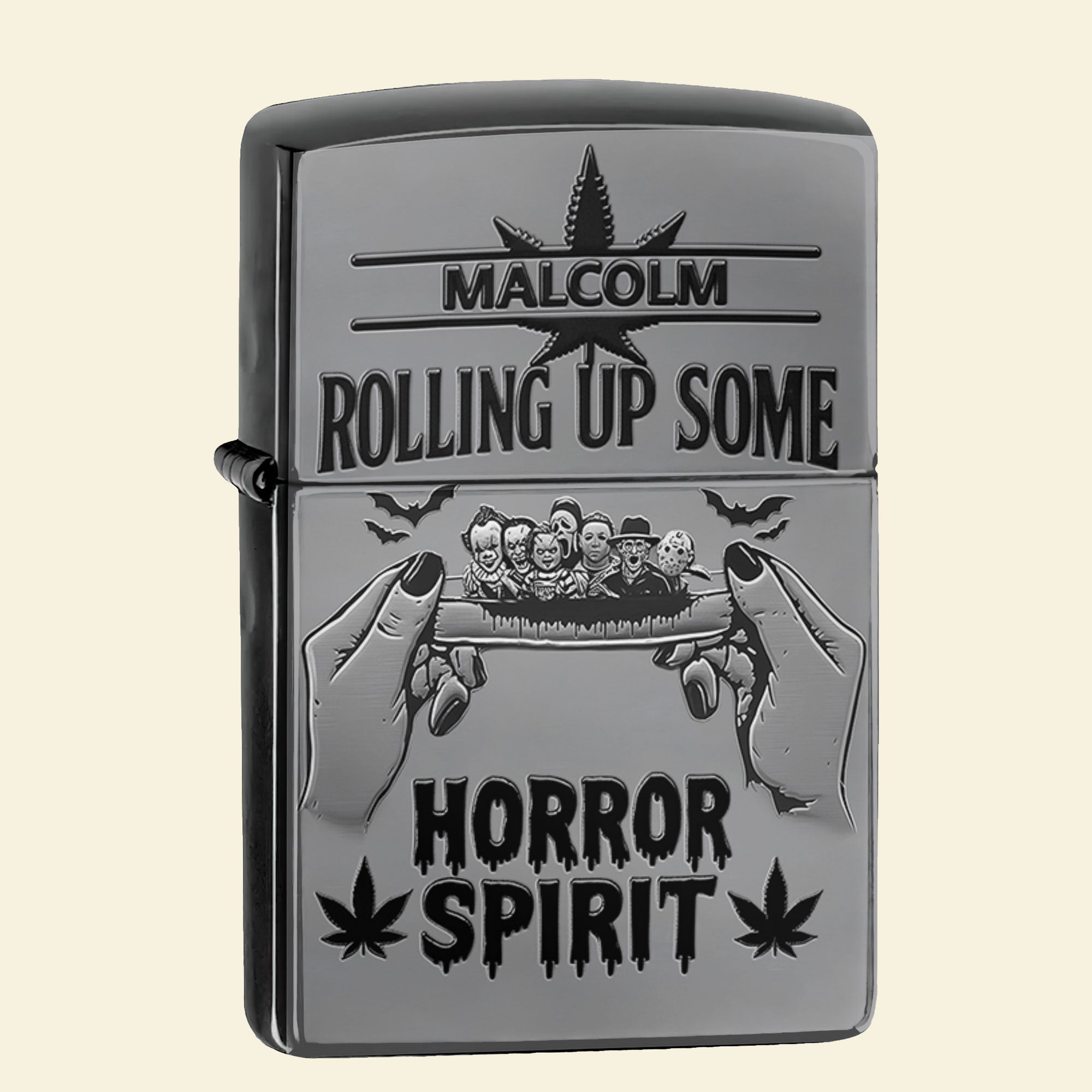 "Rolling Up Some Horror" - Unique Personalized Lighter for Smoking Lovers Lighter PopCulturePrints