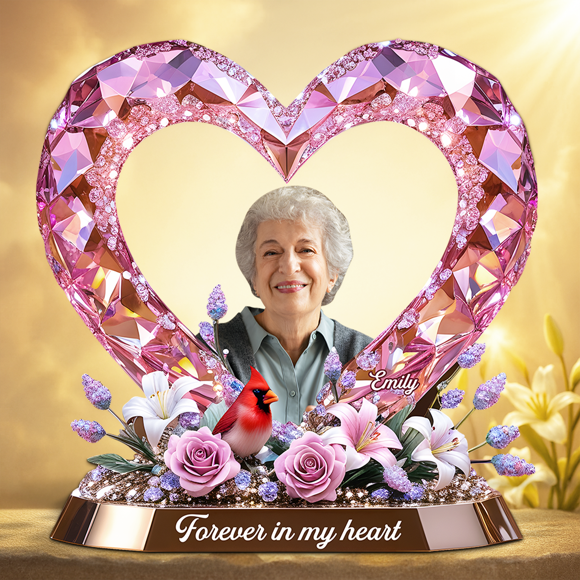 Forever in My Heart - Custom Memorial Plaque for Loved Ones Shaped Plaques PopCulturePrints