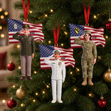 Load image into Gallery viewer, Celebrate Patriotism: Personalized Christmas Ornament for Veterans
