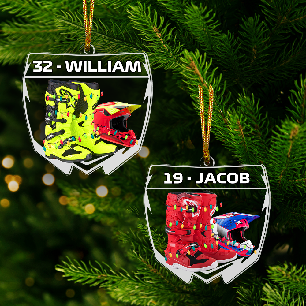 Personalized Christmas Ornament for Motocross Enthusiasts Ornament PopCulturePrints