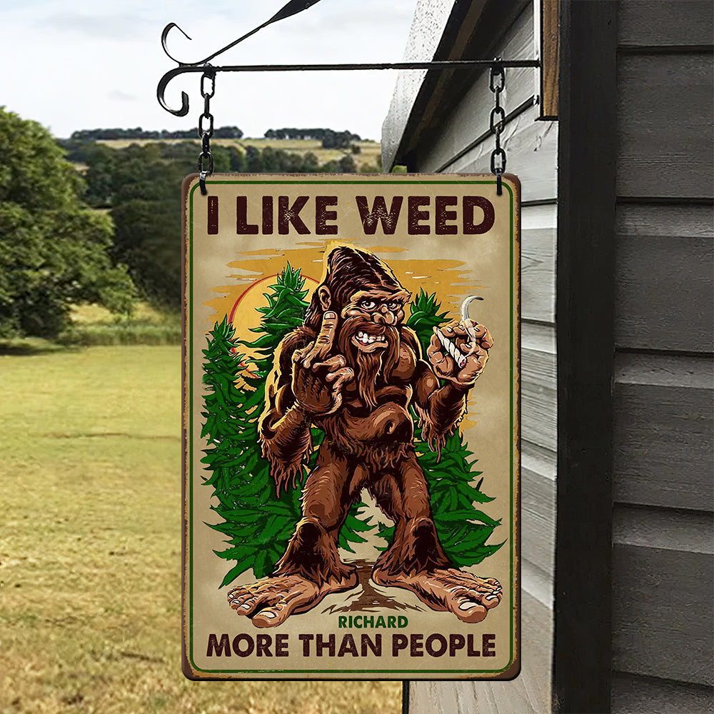 Custom Weed Lover Bigfoot Metal Sign Metal Signs PopCulturePrints