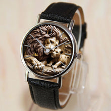 Load image into Gallery viewer, “Strength of a Lion, Love of a Dad” - Lion Dad Watch, Personalized Gift for Dads, Grandpas, and Father Figures Quartz Watch PopCulturePrints
