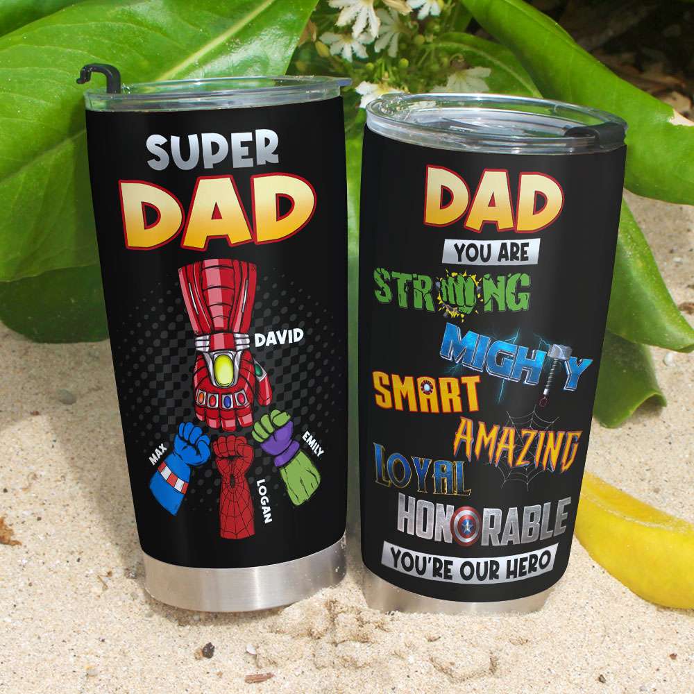 Super Dad Personalized Tumbler - Hero Design