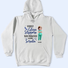 Load image into Gallery viewer, Forget Glass Slippers, This Princess Wears Scrubs - Personalized T-Shirt for Healthcare Heroes T-shirt PopCulturePrints
