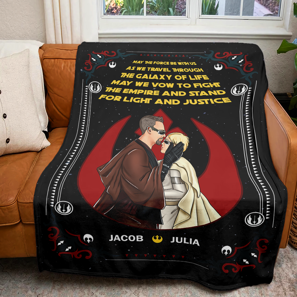 Personalized Galaxy Adventure Couple Blanket