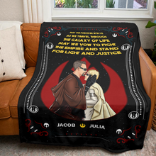 Load image into Gallery viewer, Personalized Galaxy Adventure Couple Blanket
