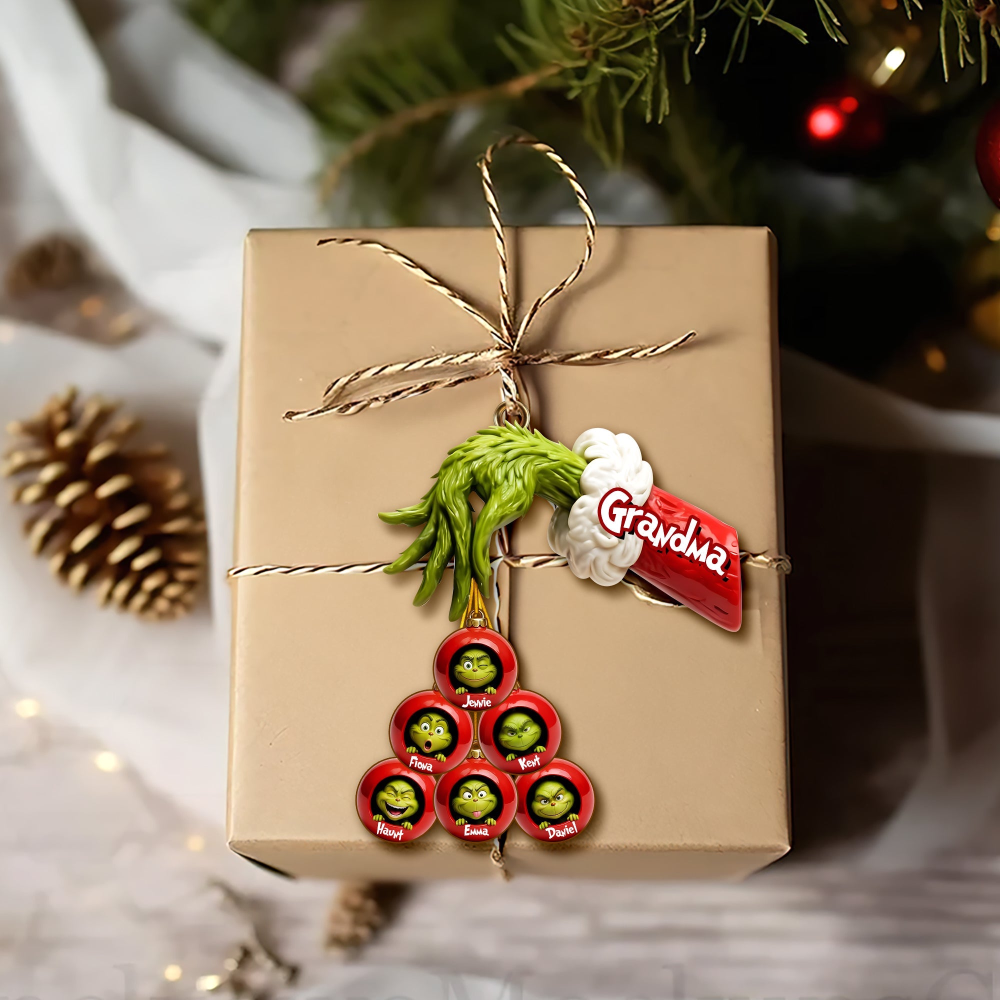 “Celebrate Family Joy with Our Green Monster Ornament” - Personalized Christmas Ornament for Family - Ideal Gift for Loved Ones Ornament PopCulturePrints