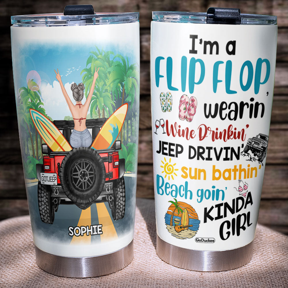 Personalized Beach Lover's Tumbler for Her Tumbler Cup PopCulturePrints
