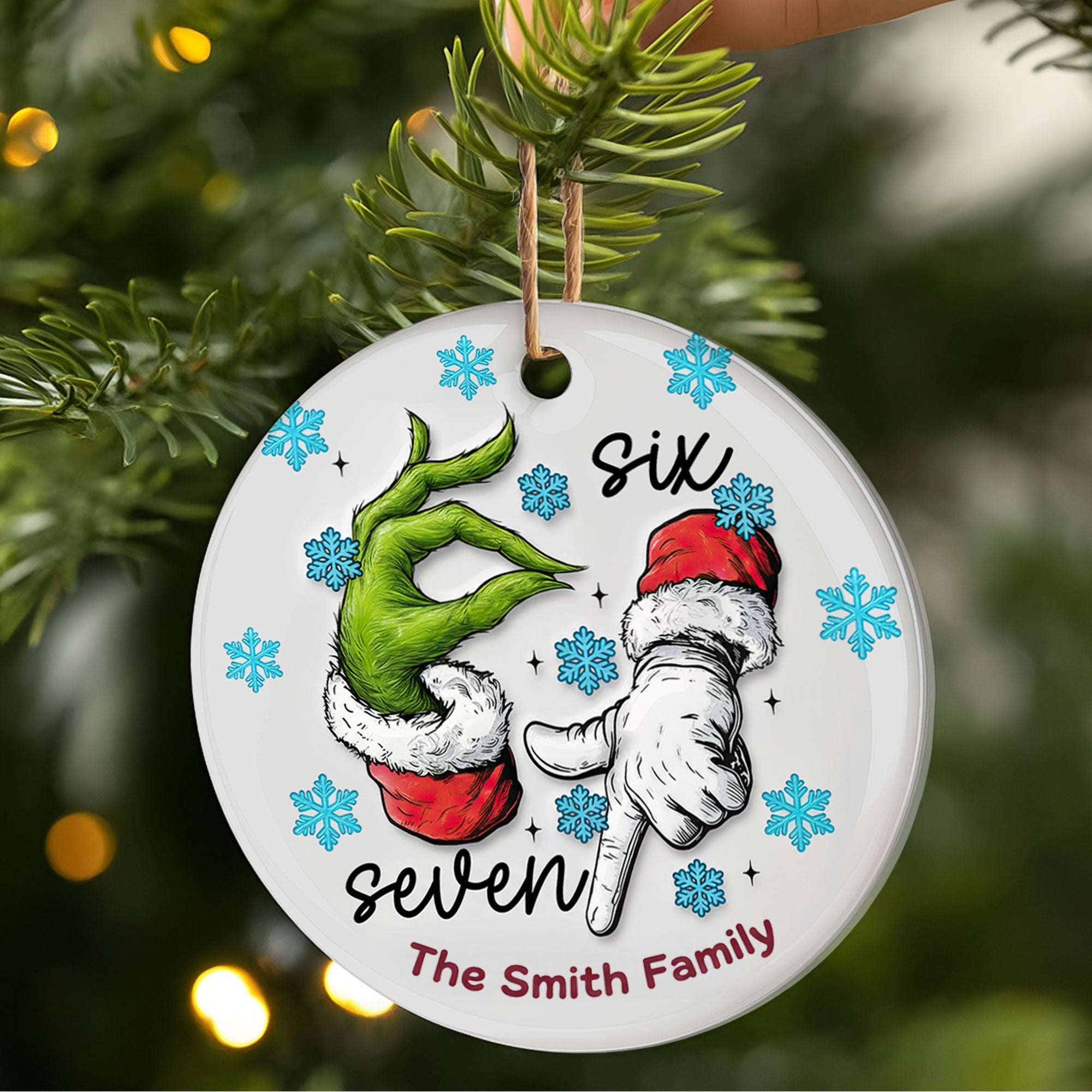 Funny Green Monster Christmas Ornament - Personalized Gift for Family & Friends Ornament PopCulturePrints