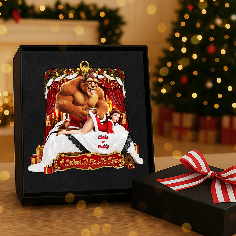 I Licked It So It's Mine - Personalized Naughty Couple Acrylic Ornament Ornament PopCulturePrints