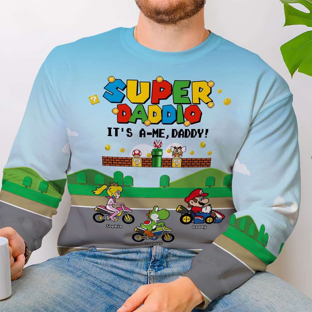 Super Dad Personalized Gamer T-Shirt