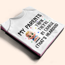 Load image into Gallery viewer, My Parents Think They're In Charge - Custom Baby Onesie for Baby Kelvin Baby Onesie PopCulturePrints
