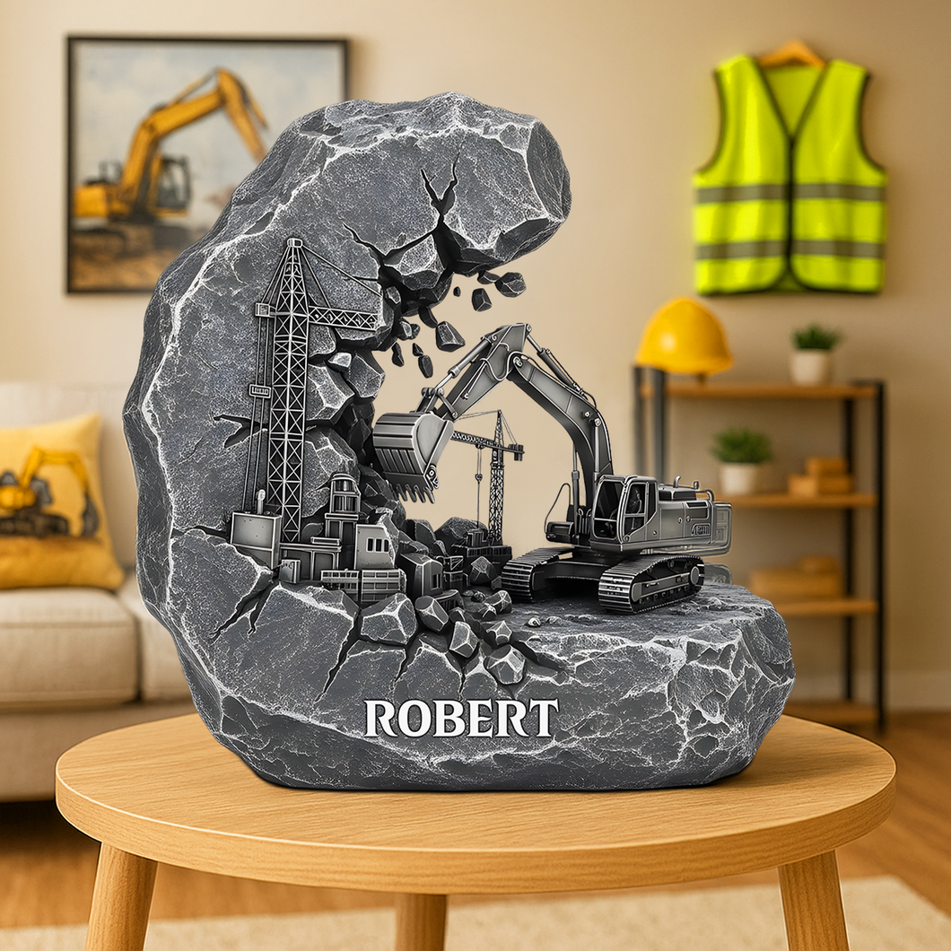 Excavator Operator Acrylic Plaque - Personalized Gifts for Construction Workers Shaped Plaques PopCulturePrints