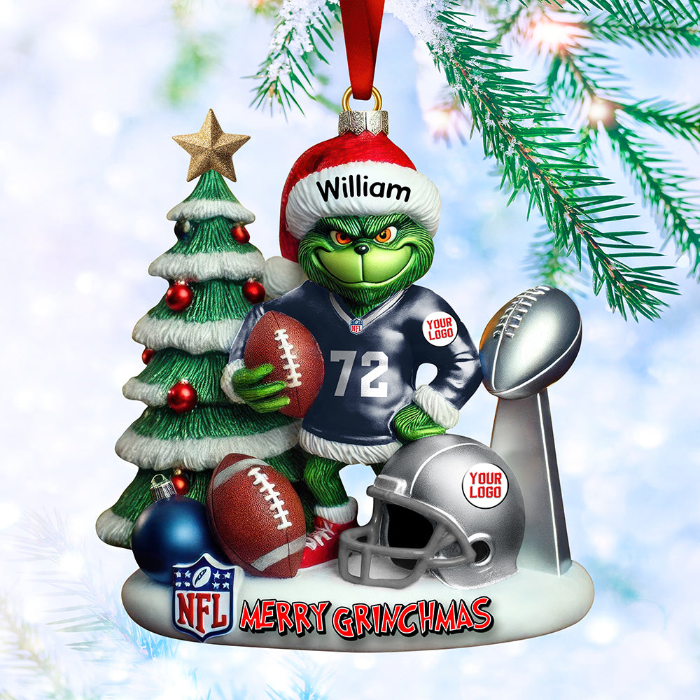Merry Touchdown Christmas Ornament - Personalized Gift for NFL Fans Ornament PopCulturePrints