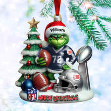 Load image into Gallery viewer, Merry Touchdown Christmas Ornament - Personalized Gift for NFL Fans Ornament PopCulturePrints
