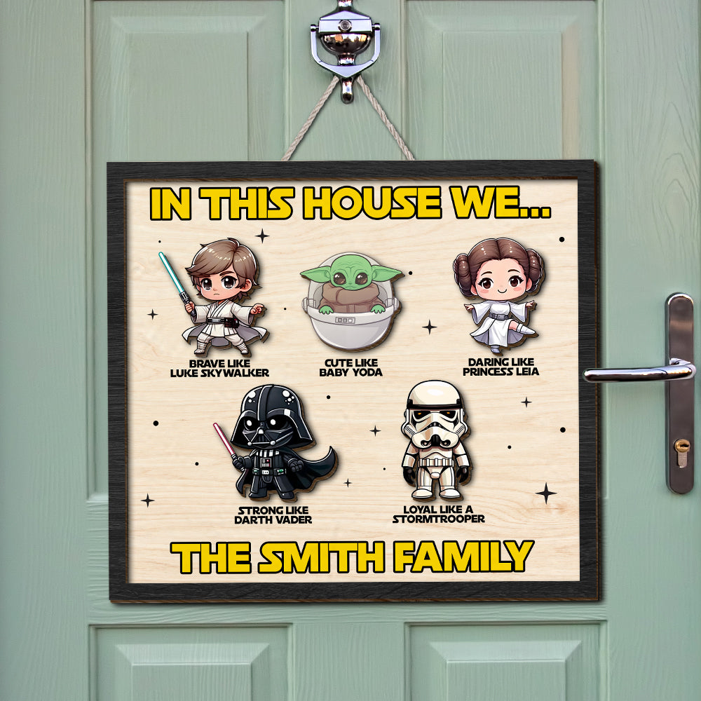 Custom Family Star Characters Wood Sign Wood Sign PopCulturePrints