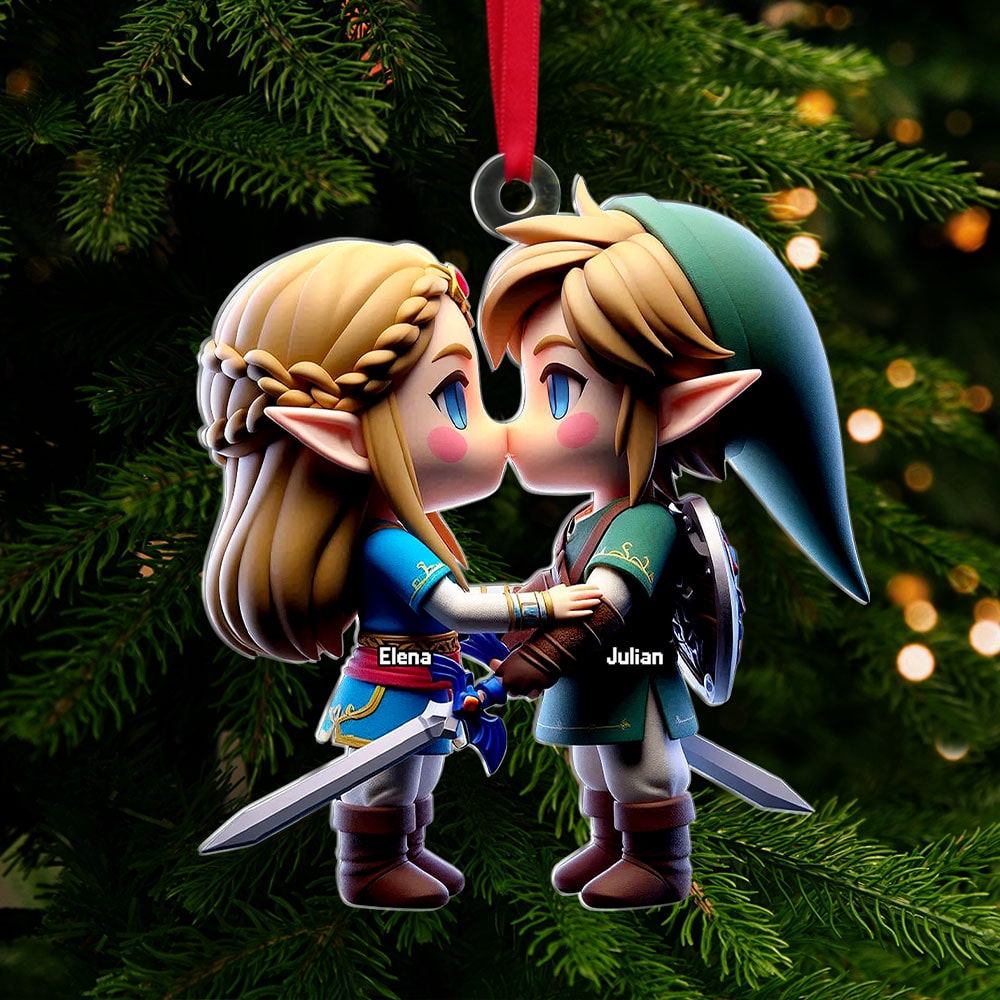 Personalized Zelda Christmas Ornament for Couples Ornament PopCulturePrints