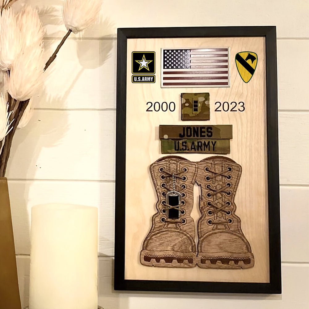 Personalized Veteran Military Branch Wood Sign - Proud Service Display Plaque