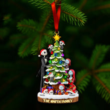 Load image into Gallery viewer, “Celebrate a Spooky Christmas!” - Gothic Christmas Family Ornament - Personalized Gift for Families Ornament PopCulturePrints
