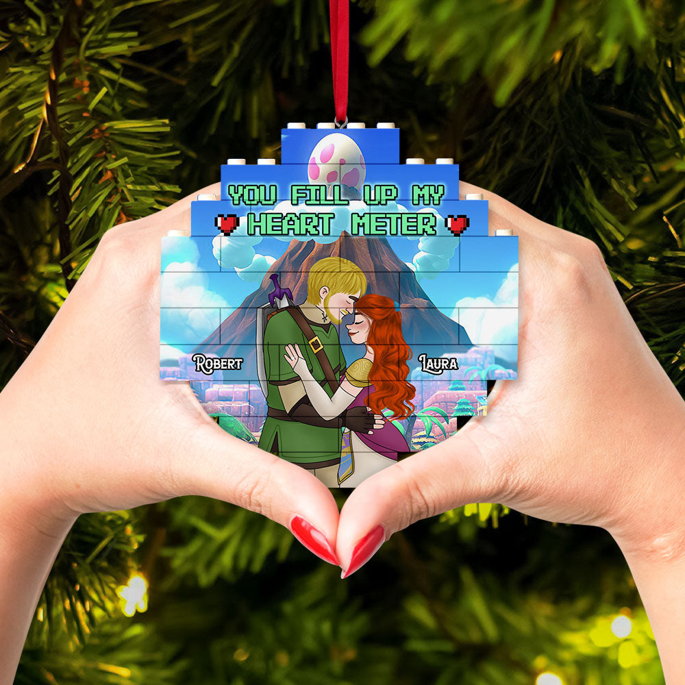 Custom 'You Fill Up My Heart Meter' Ornament for Couples - Perfect Valentine's Day Gifts Ornament PopCulturePrints
