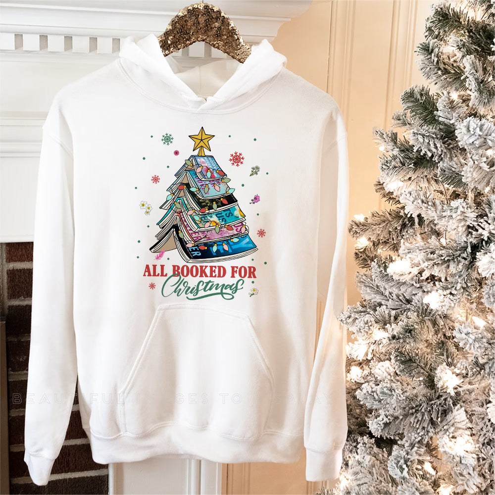 All Booked for Christmas Shirt - Perfect Gift for Book Lovers