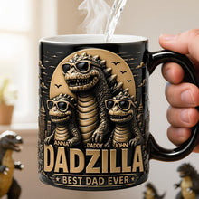 Load image into Gallery viewer, "Dadzilla: Best Dad Ever" - Personalized Giant Creature Retro Magic Mug for Dads and Grandpas Coffee Mug PopCulturePrints
