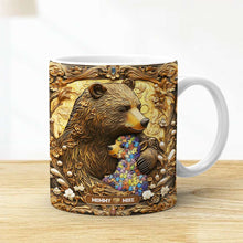 Load image into Gallery viewer, “A Mother&#39;s Love is Unconditional” - Personalized Autism Mama Bear Coffee Mug - Gift for Mom, Grandma, and Special Moms Coffee Mug PopCulturePrints
