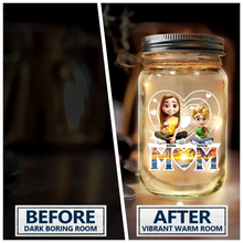 Load image into Gallery viewer, We Love You Mom! - Personalized Mason Jar Light for Young Mothers and Children Mason Jar Light PopCulturePrints
