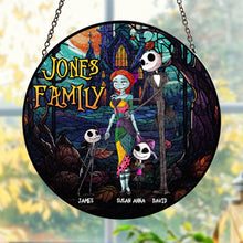 Load image into Gallery viewer, Personalized Spooky Family Suncatcher Ornament - Halloween Themed Gift
