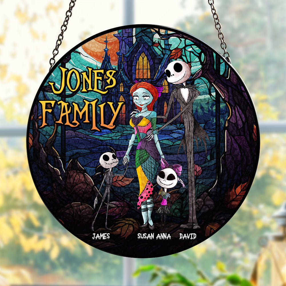 Personalized Spooky Family Suncatcher Ornament - Halloween Themed Gift