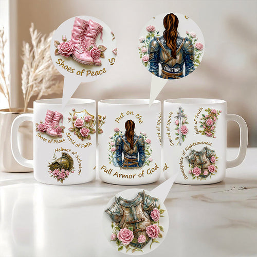Put on the Full Armor of God Mug - Personalized Gift for Christians Coffee Mug PopCulturePrints