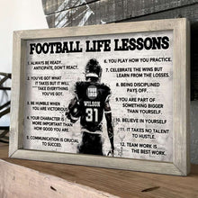 Load image into Gallery viewer, Personalized Football Player Canvas Gift - Life Lessons Design Poster &amp; Canvas PopCulturePrints
