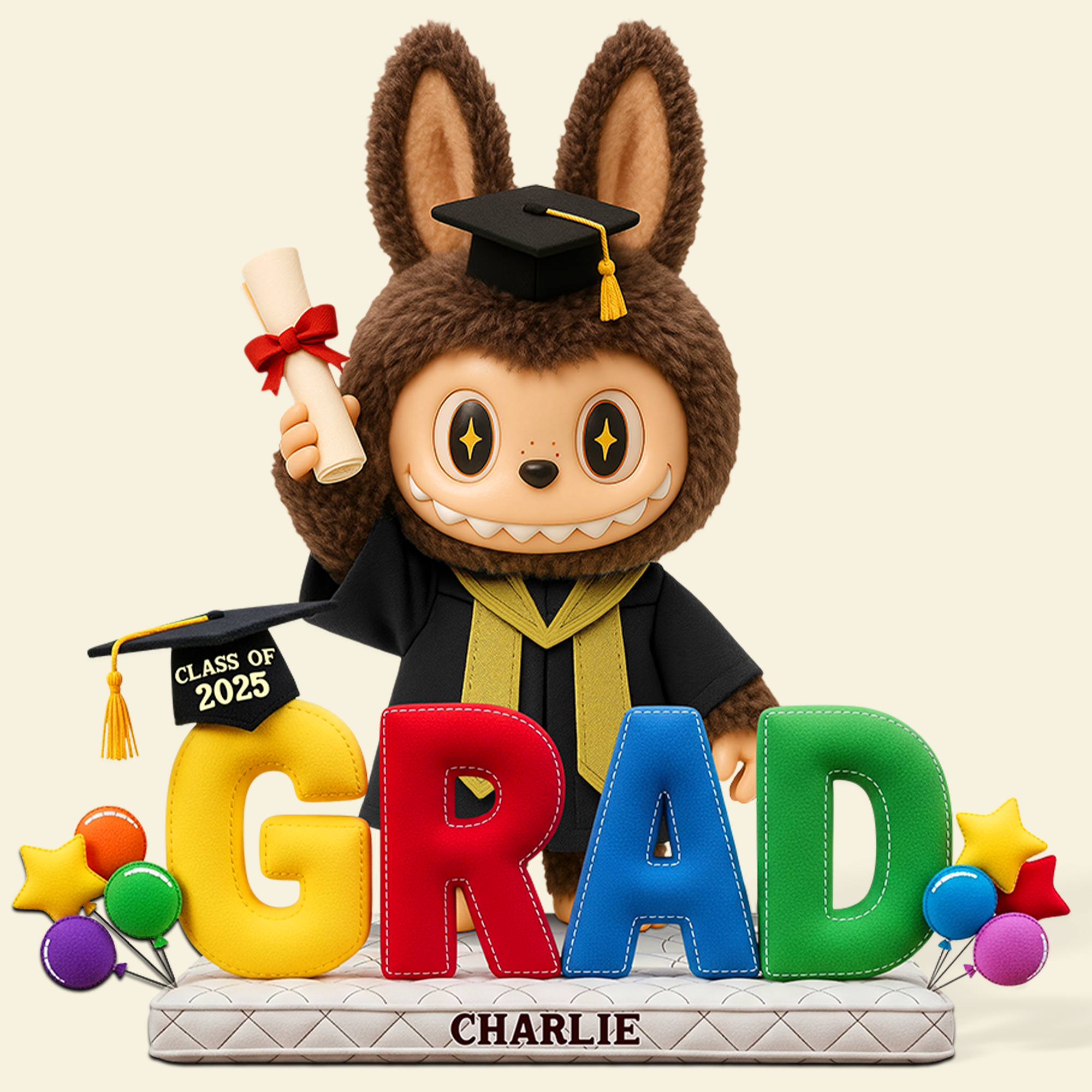 Celebrate Success with a Personalized Graduation Doll Acrylic Plaque - Unique Gift for Graduate! Shaped Plaques PopCulturePrints