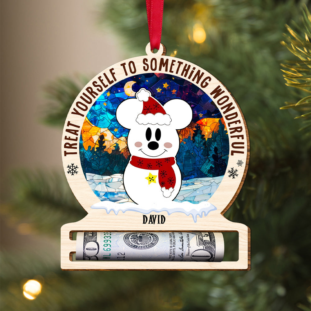 Personalized Christmas Money Holder Ornament for Kids - Cute Snowman