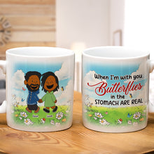 Load image into Gallery viewer, Personalized Couple Coffee Mug - Butterflies in the Stomach Coffee Mug PopCulturePrints
