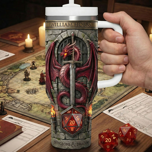 Embrace the Adventure - Custom Dragon Tumbler, Perfect Gift for Dragon Lovers Tumbler Cup PopCulturePrints