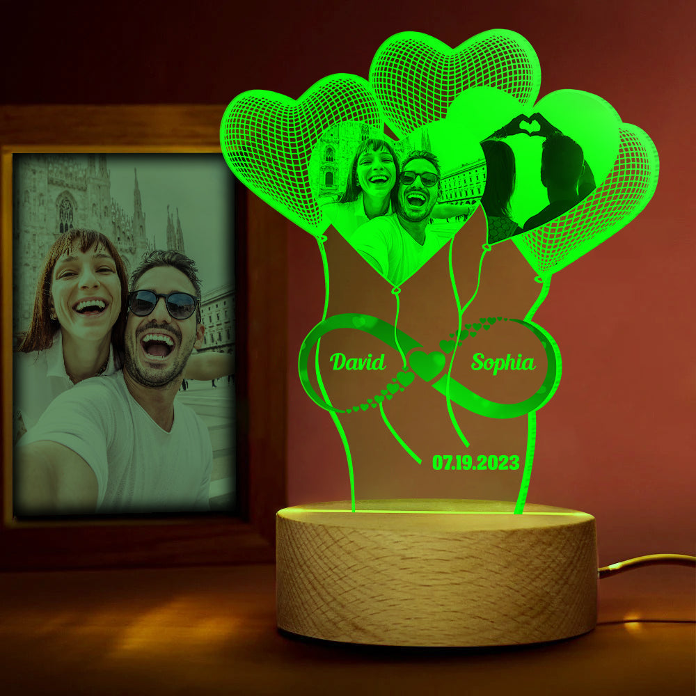 Personalized LED Night Light for Couples | Custom Anniversary Gift Led Night Light PopCulturePrints