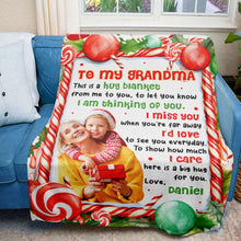 Load image into Gallery viewer, Personalized Christmas Hug Blanket for Grandma Blanket PopCulturePrints
