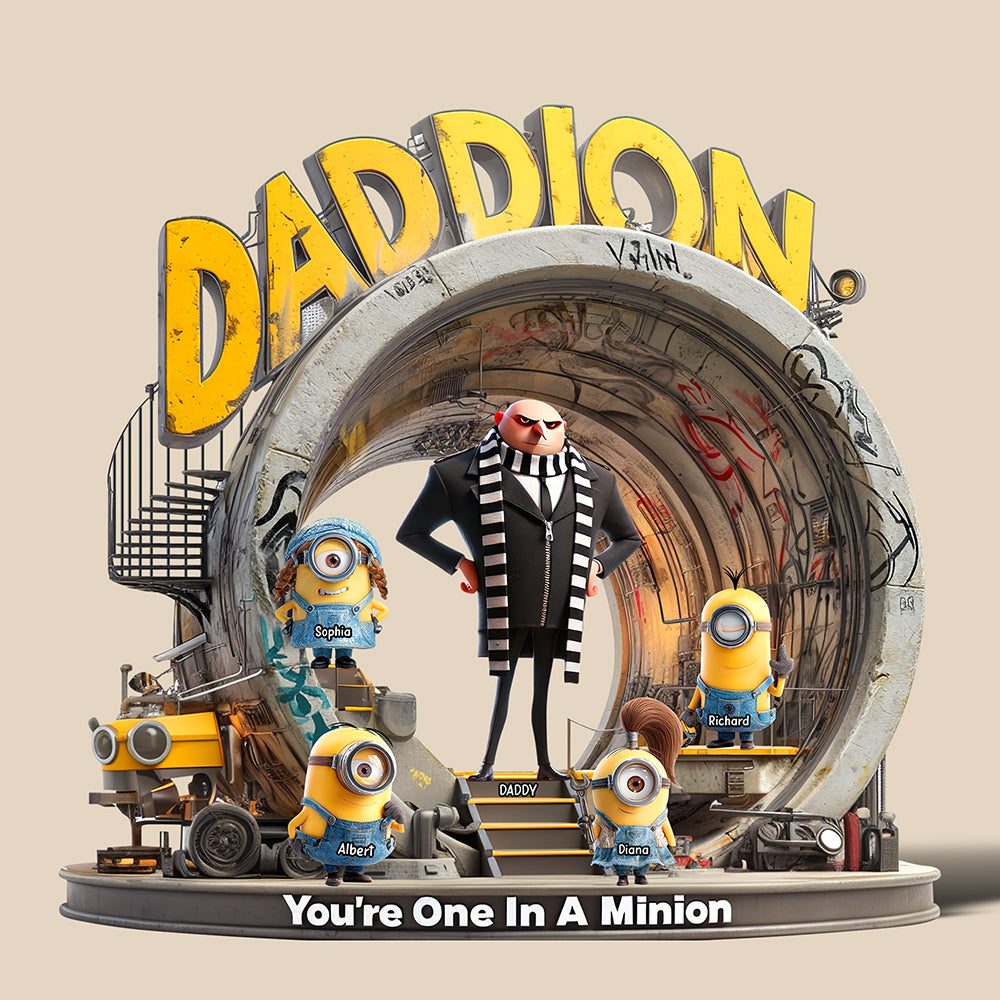 You're One In A Minion - Personalized Acrylic Plaque for Dad Shaped Plaques PopCulturePrints