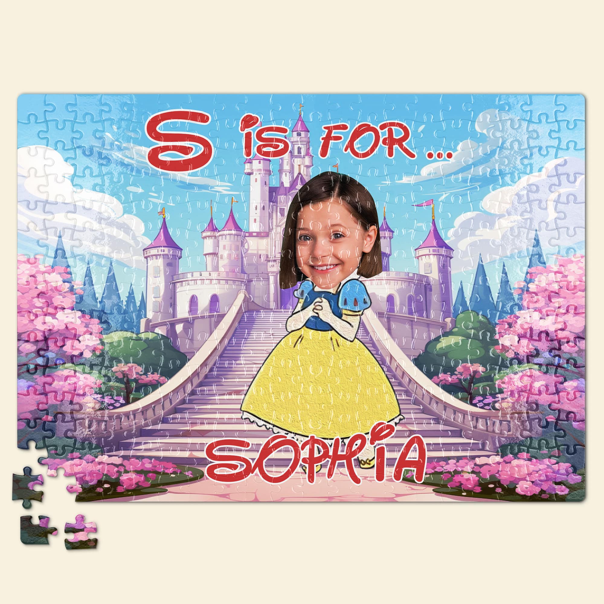 Custom Princess Photo Jigsaw Puzzle for Kids - Personalized Gift Wood Sign PopCulturePrints