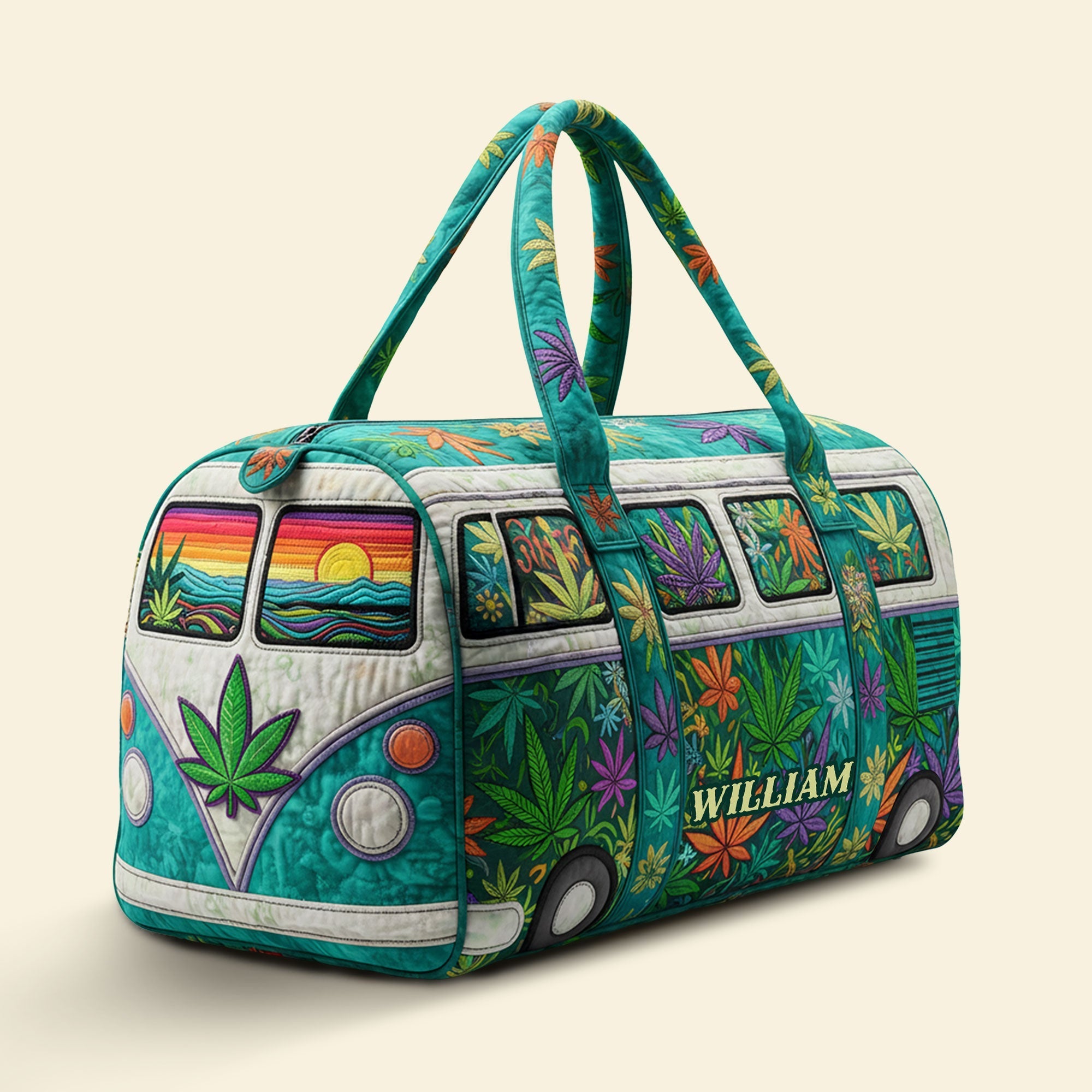 "For the Herb Enthusiast, Celebrate in Style - Personalized Quilted Duffle Bag for Every Occasion" Quilted Duffle Bag PopCulturePrints