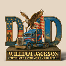 Load image into Gallery viewer, &quot;Honor the Journey: Trucker Dad Acrylic Plaque - Personalized Gifts for Dad, Grandpa, and Truck Enthusiasts&quot; Shaped Plaques PopCulturePrints

