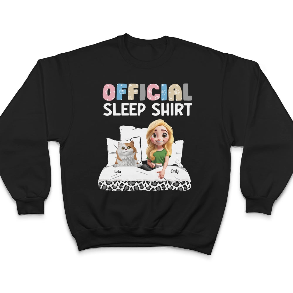 "Every Cat Mom Needs This – Personalized Sleep Shirt for Cat Lovers" T-shirt PopCulturePrints