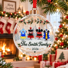 Load image into Gallery viewer, "Family Traditions Wrapped in Love" - Personalized Snowball Acrylic Ornament - Unique Christmas Gift for Mom, Dad, Family, and Friends
