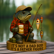 Load image into Gallery viewer, It&#39;s Not A Dad Bod, It&#39;s A Father Figure - Personalized Fishing Dad Acrylic Plaque Shaped Plaques PopCulturePrints
